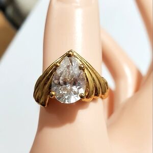 Vintage CZ Diamond 14 Kt GE Ring